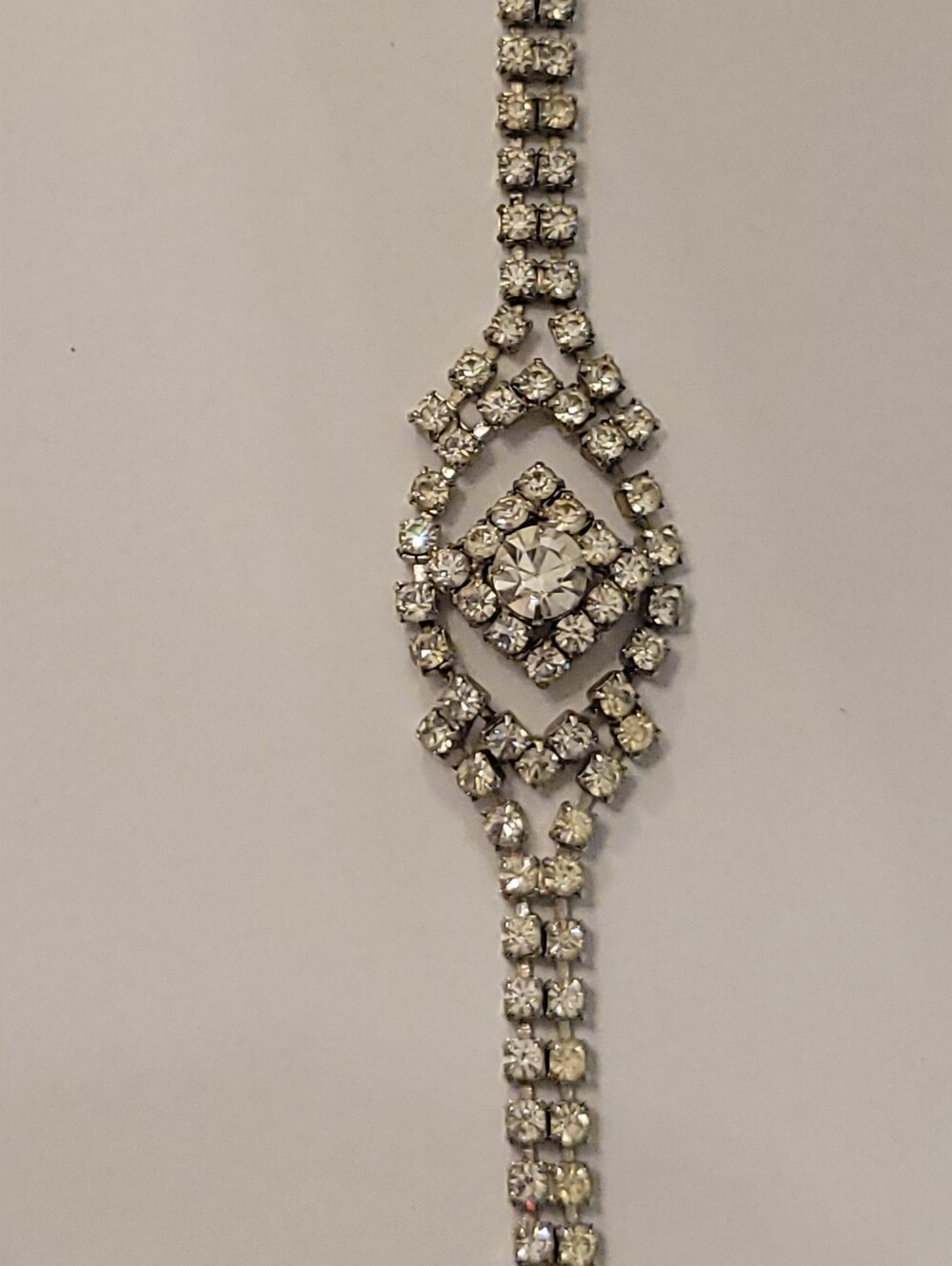 Rhinestone Statement Bracelet in Silver
